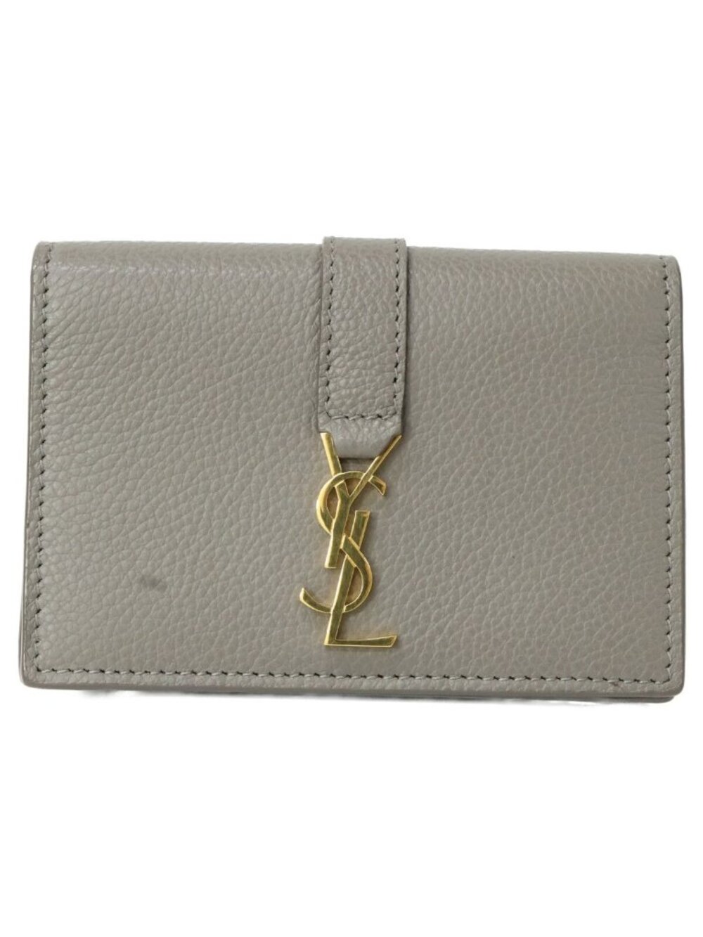 Saint Laurent Paris Cassandra Logo Leather Card Holder
